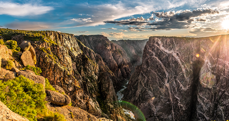 A stunning landscape of sprawling canyons in Montrose County, Colorado.