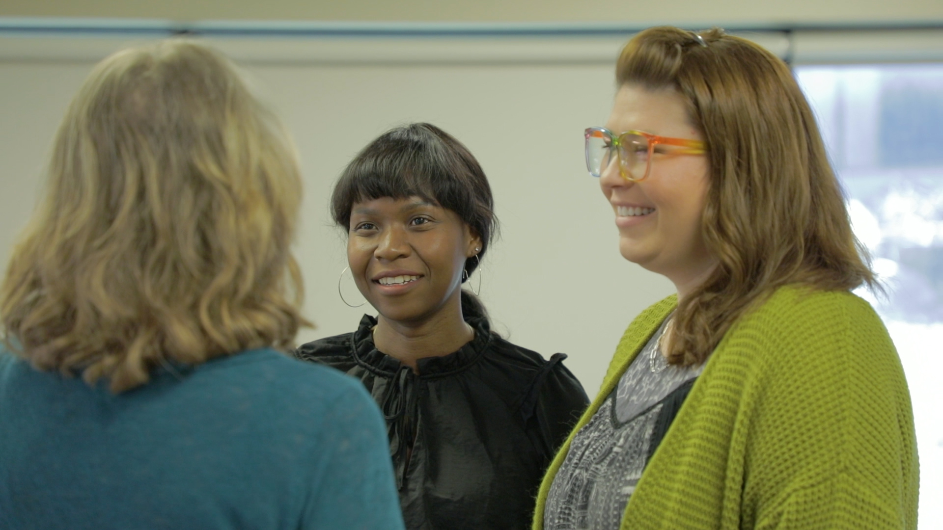 Three women talking